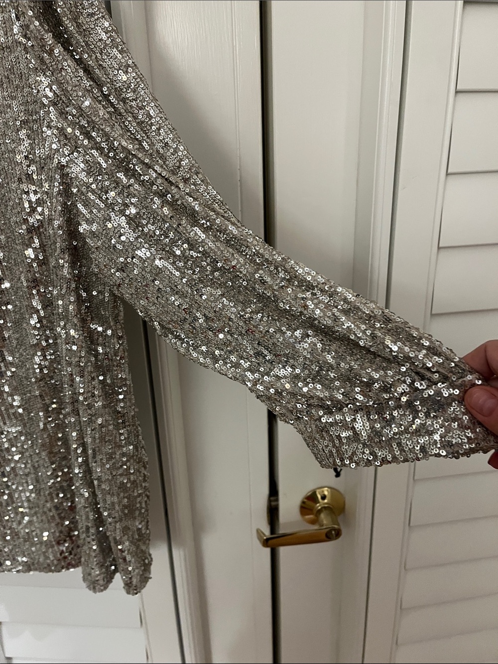 Cable & Gauge Silver Sequin Scoop Neck Blouse 3X - Picture 4 of 9